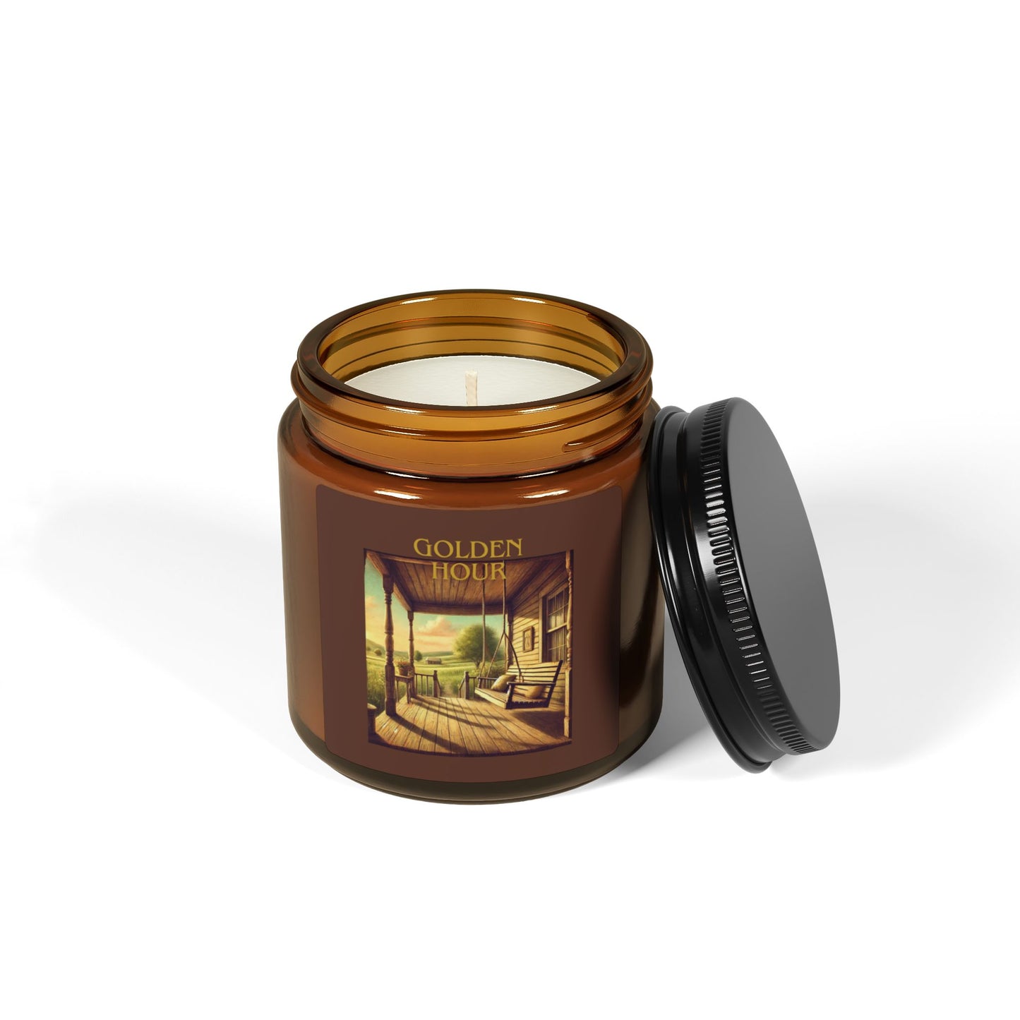 GOLDEN HOUR - Luxury Scented or Unscented Soy Candles – Elevate Your Space with Elegance & Scent! (4 oz. or 9 oz. amber jar)