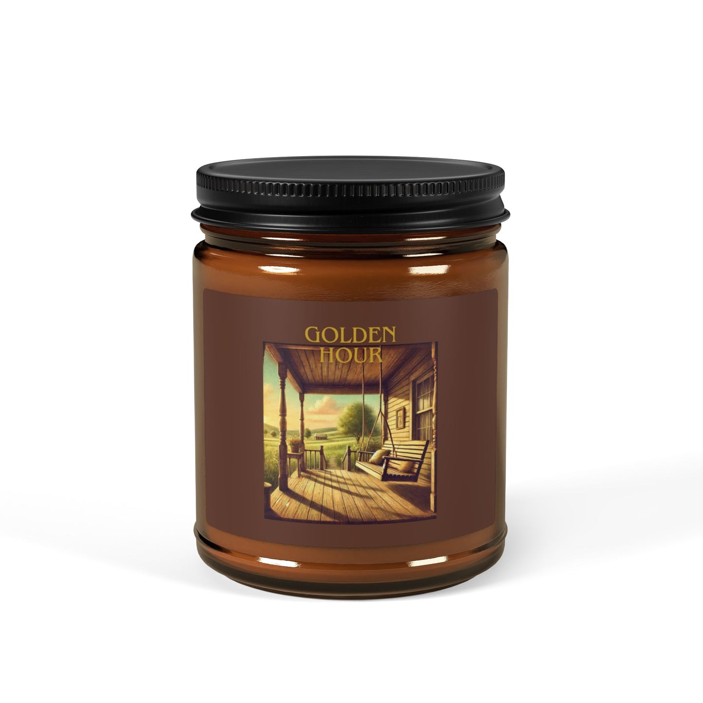 GOLDEN HOUR - Luxury Scented or Unscented Soy Candles – Elevate Your Space with Elegance & Scent! (4 oz. or 9 oz. amber jar)