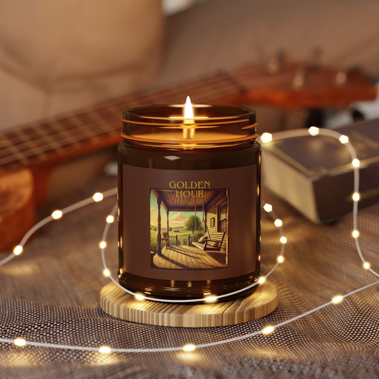 GOLDEN HOUR - Luxury Scented or Unscented Soy Candles – Elevate Your Space with Elegance & Scent! (4 oz. or 9 oz. amber jar)