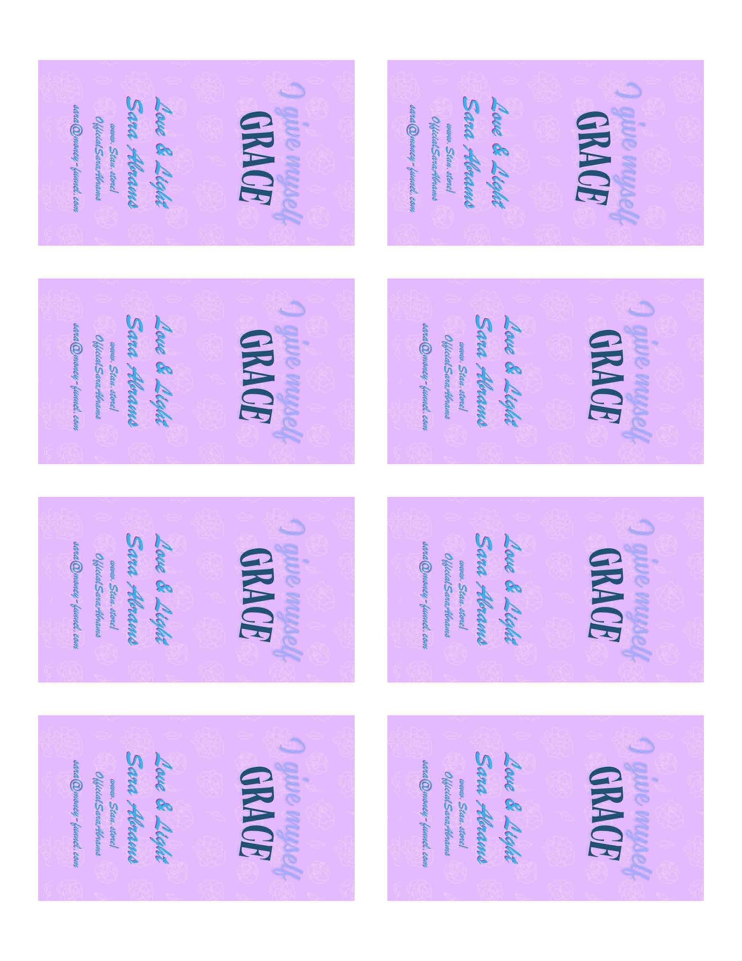 MINI Affirmation Cards! "I Give Myself Grace"