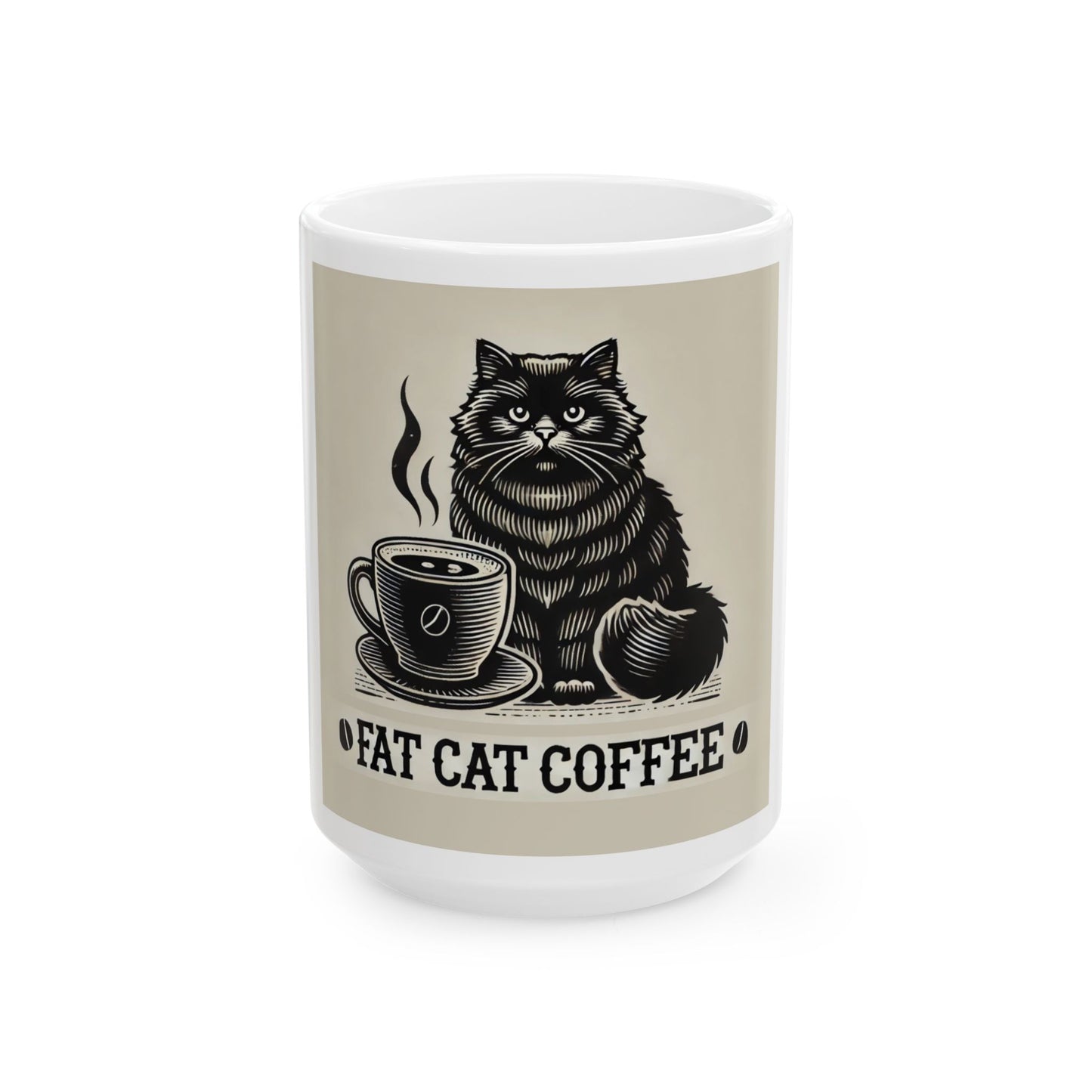 Fat Cat Coffee White Mug (11oz or 15oz)