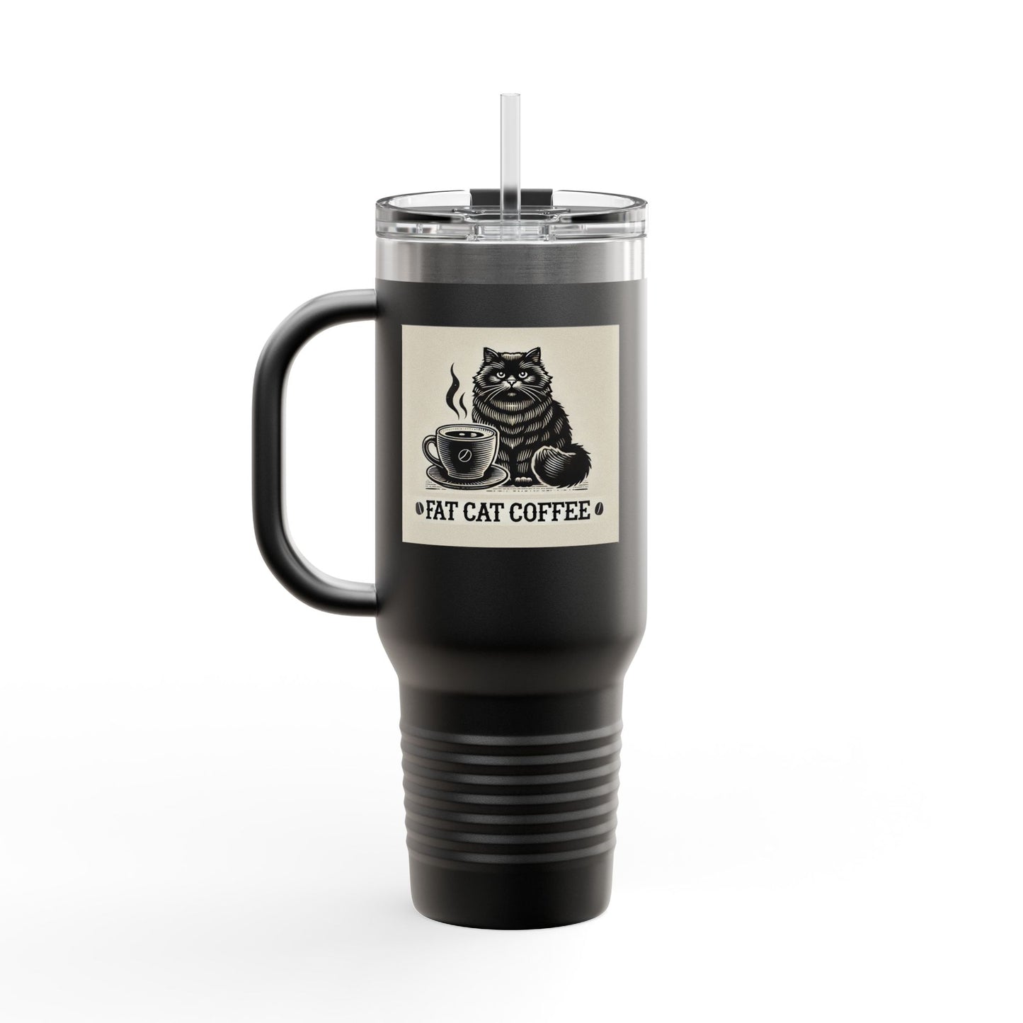 Fat Cat Coffee Insulated Travel Mug, 40oz