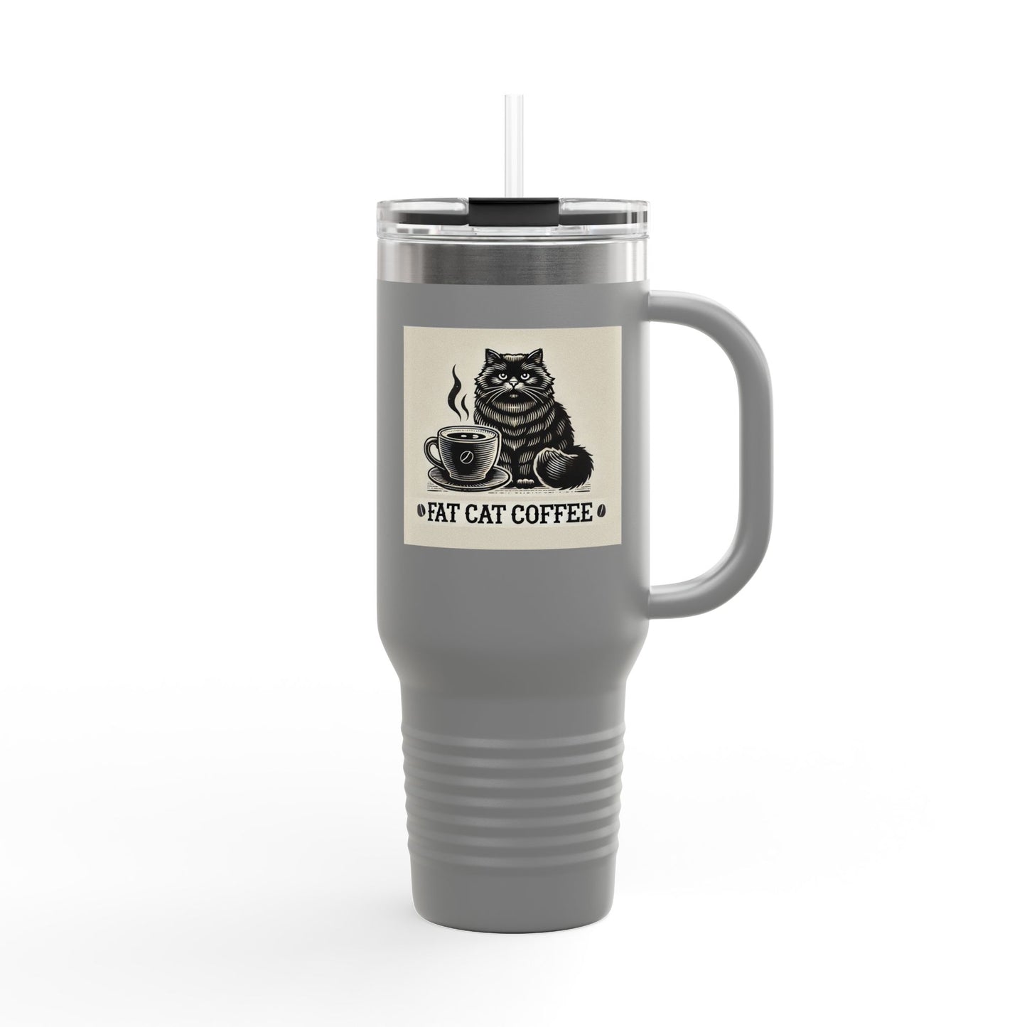 Fat Cat Coffee Insulated Travel Mug, 40oz