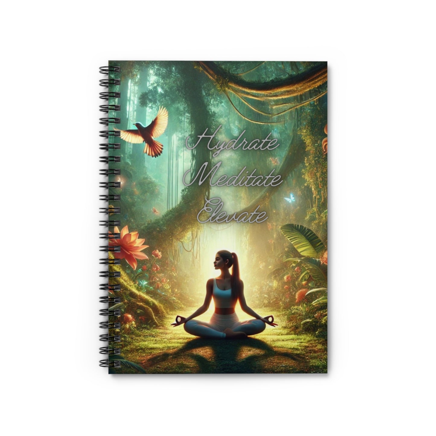 Hydrate, Meditate, Elevate Wellness Journal - Spiral Notebook - Ruled Line