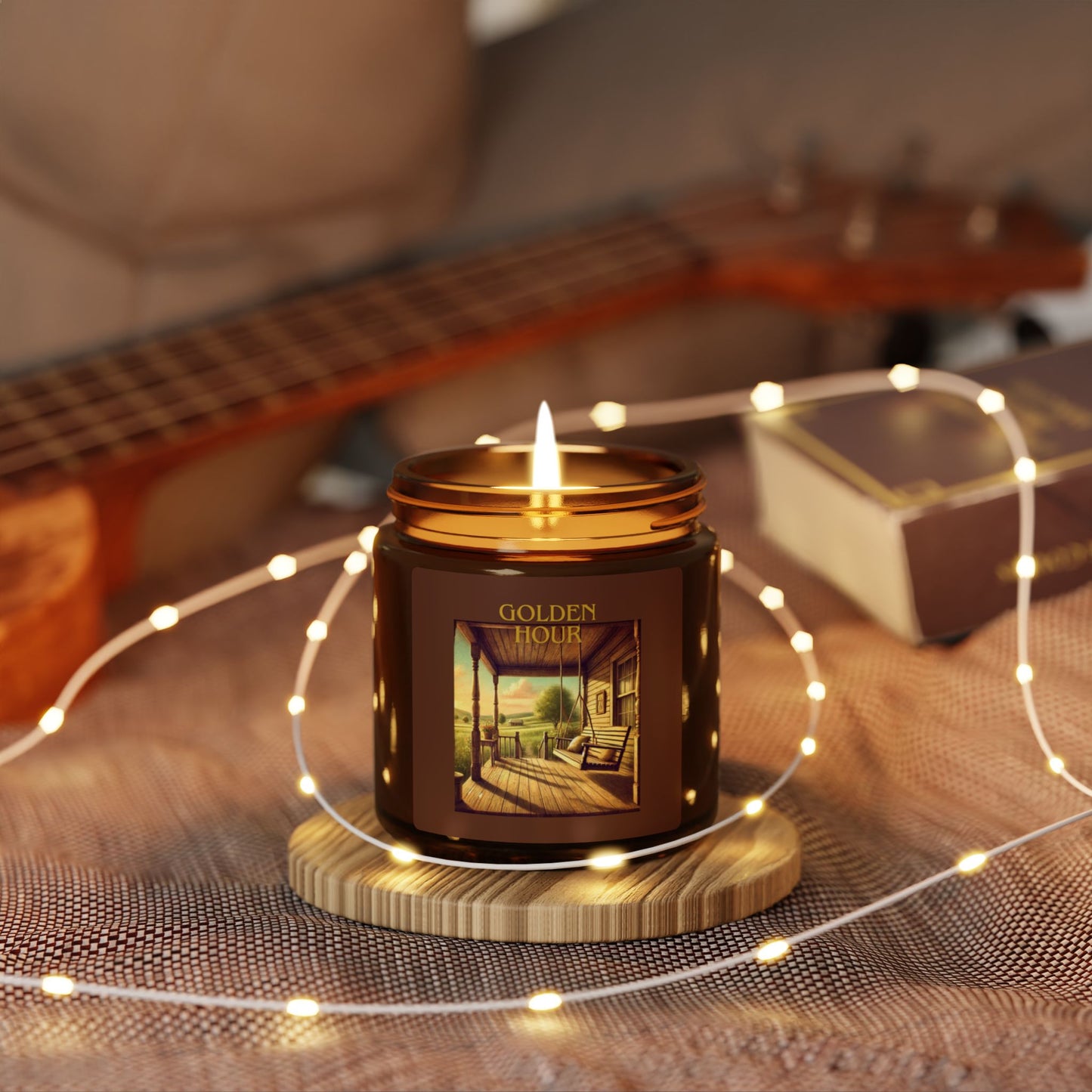 GOLDEN HOUR - Luxury Scented or Unscented Soy Candles – Elevate Your Space with Elegance & Scent! (4 oz. or 9 oz. amber jar)