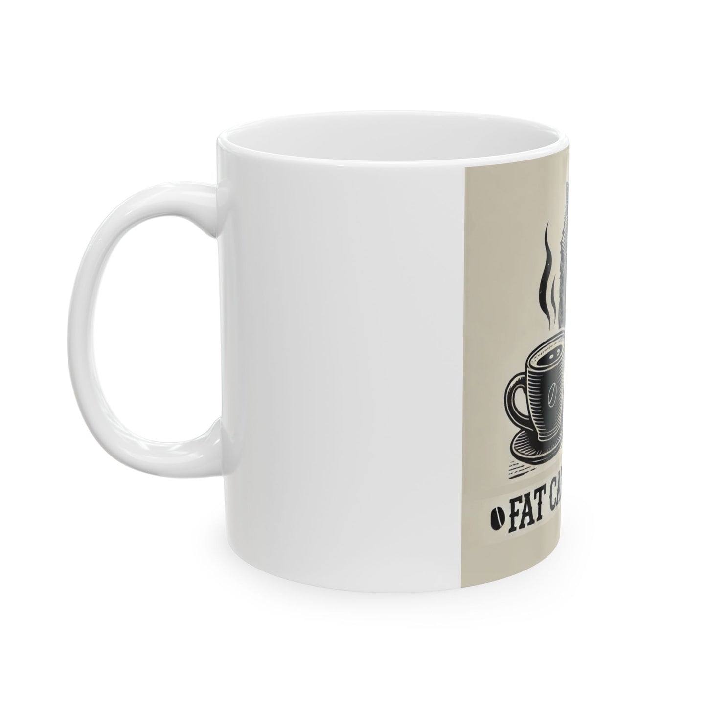 Fat Cat Coffee White Mug (11oz or 15oz)