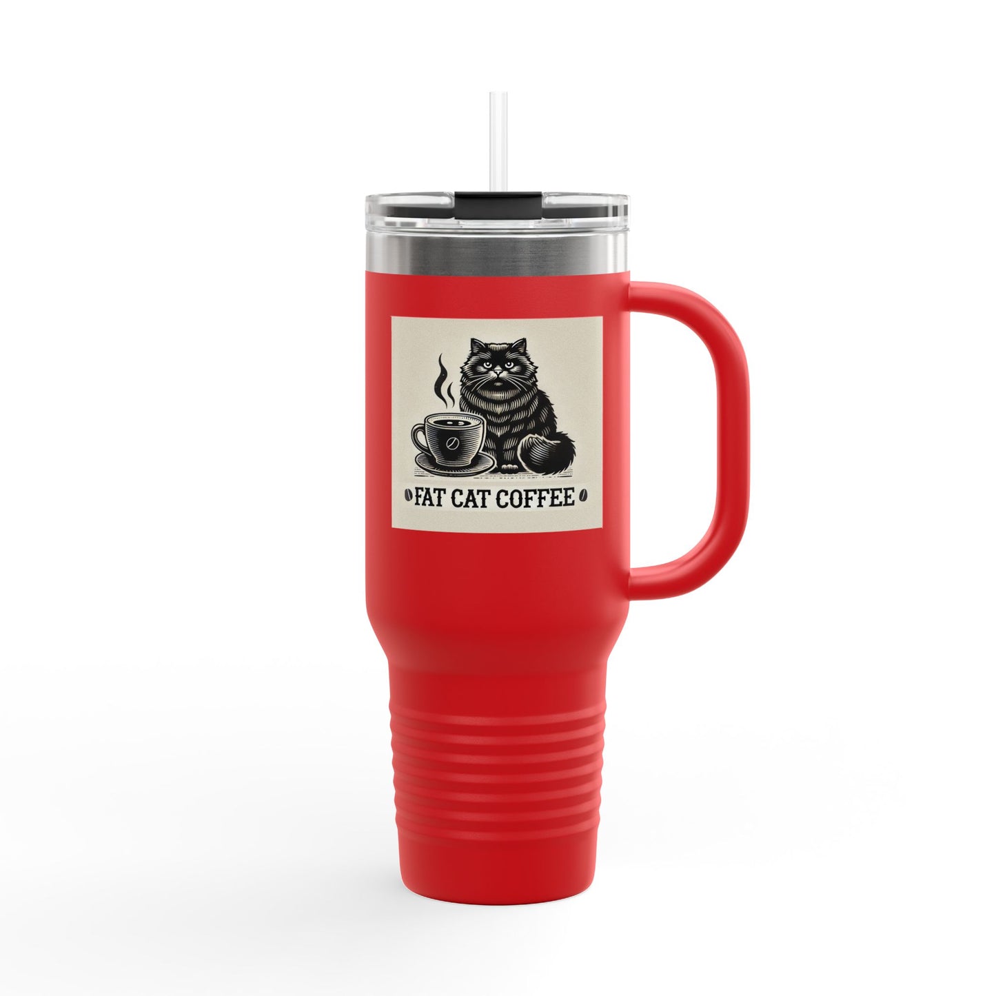 Fat Cat Coffee Insulated Travel Mug, 40oz