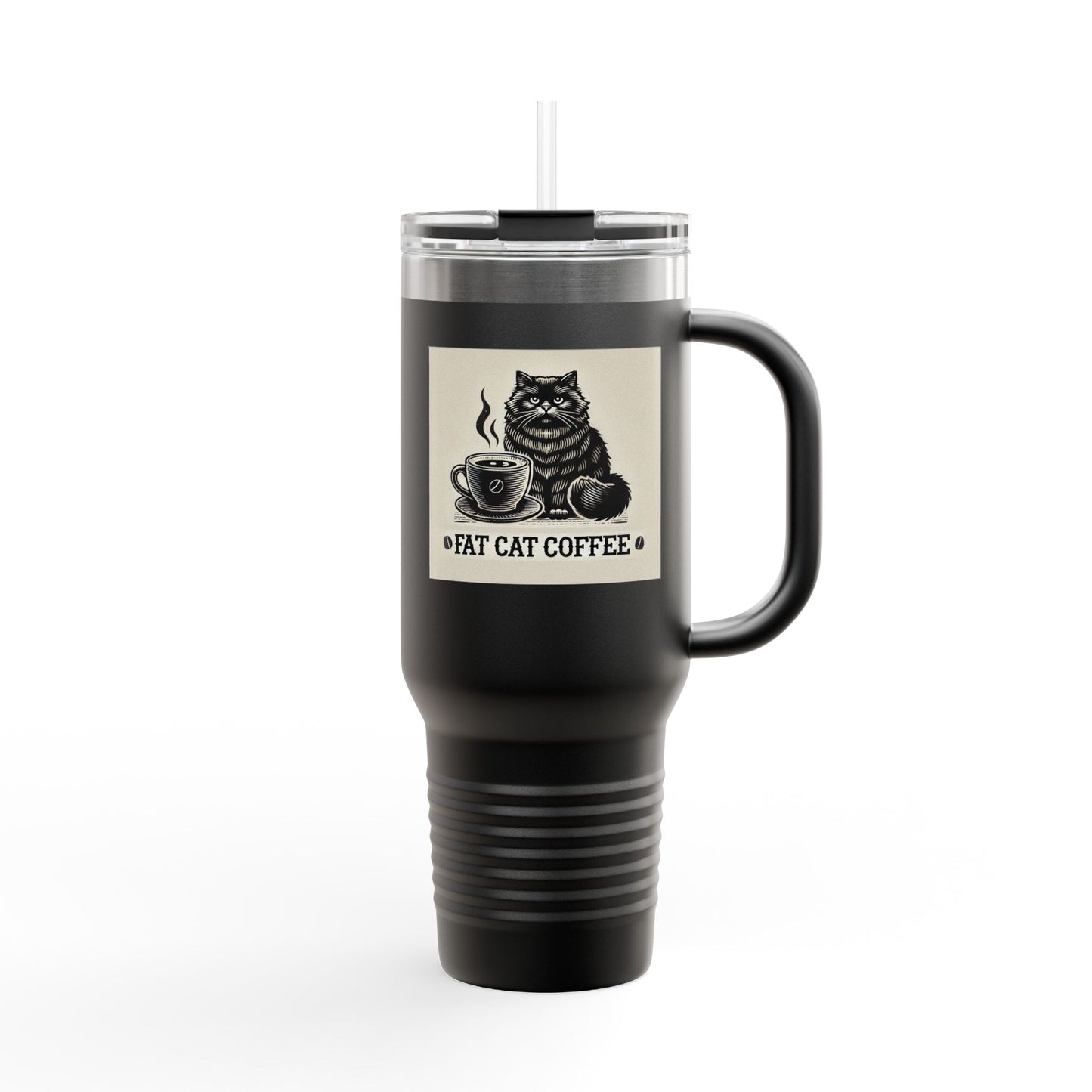 Fat Cat Coffee Insulated Travel Mug, 40oz