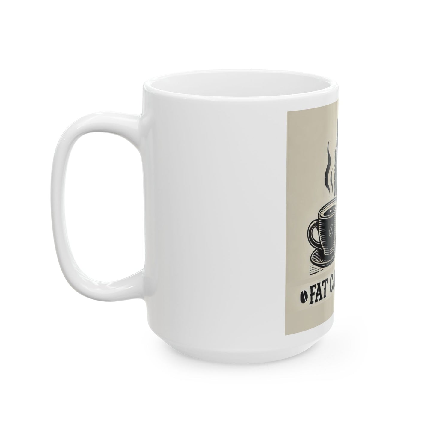 Fat Cat Coffee White Mug (11oz or 15oz)