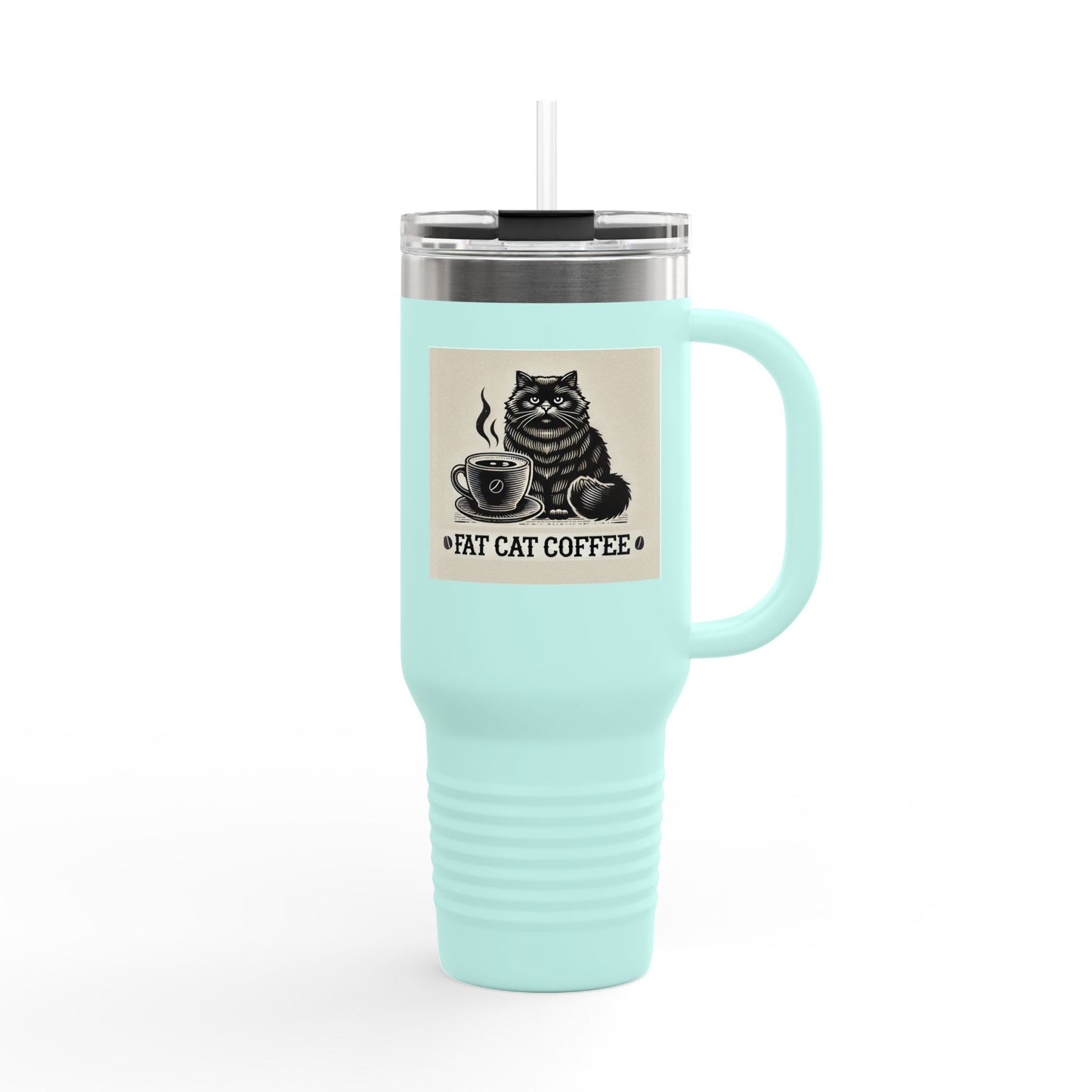 Fat Cat Coffee Insulated Travel Mug, 40oz