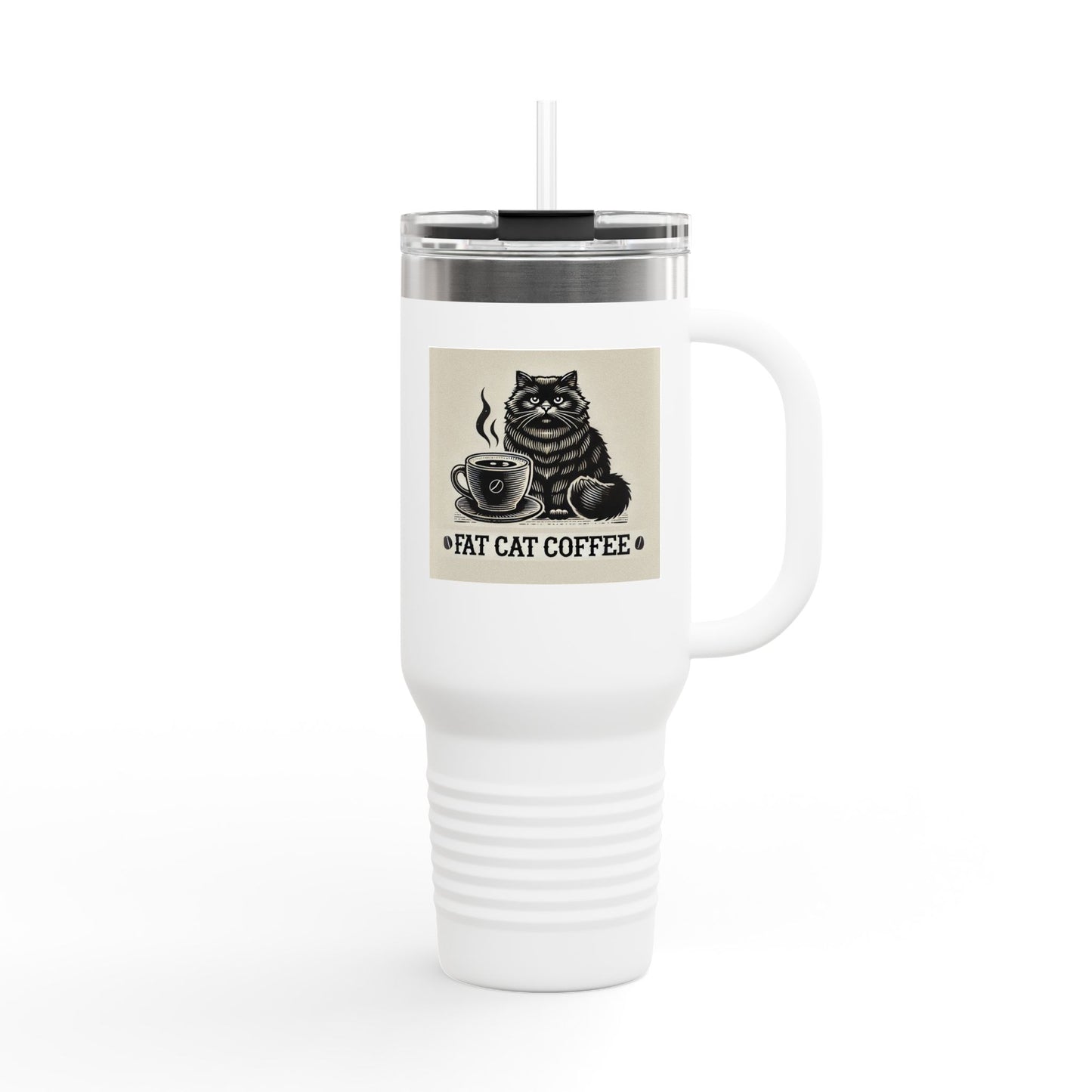 Fat Cat Coffee Insulated Travel Mug, 40oz