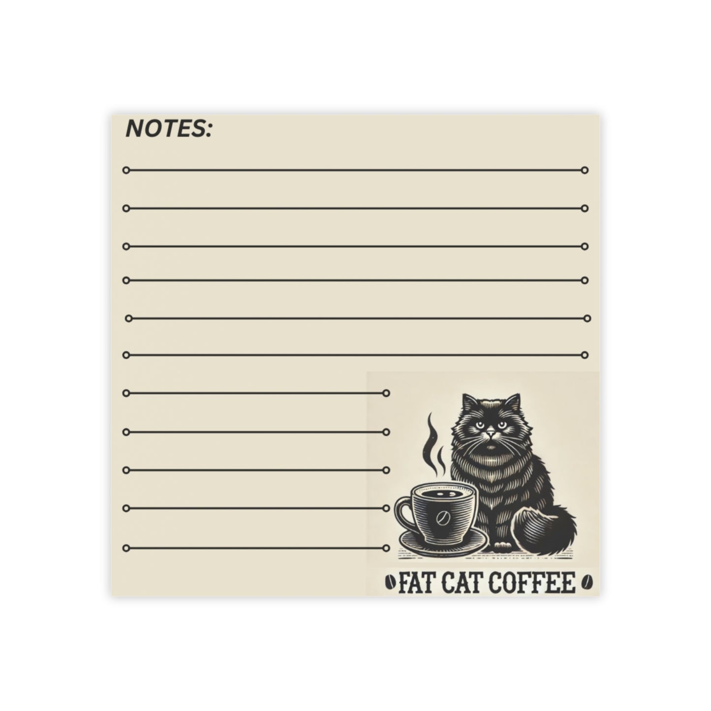 Fat Cat Coffee Post-it® Note Pads