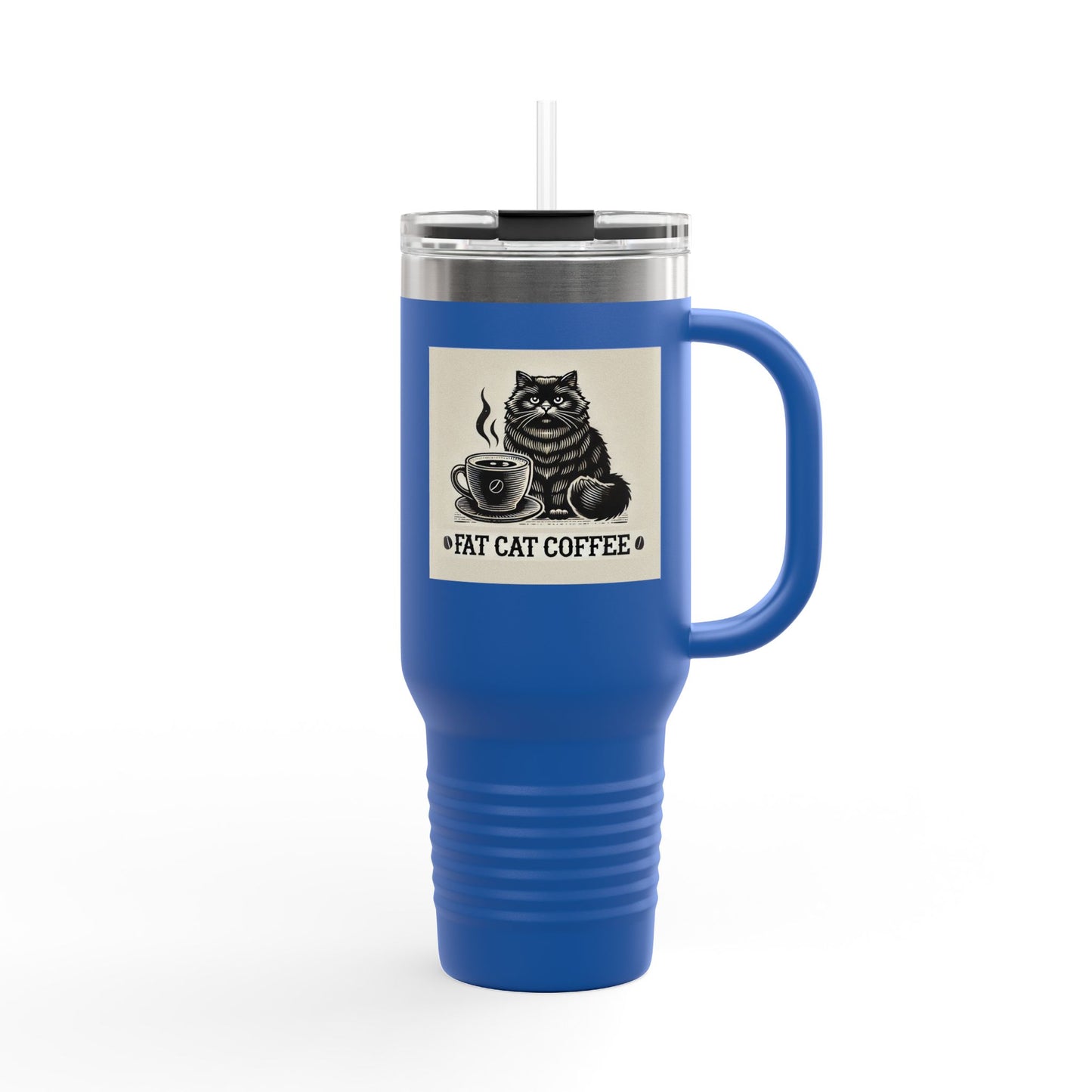 Fat Cat Coffee Insulated Travel Mug, 40oz